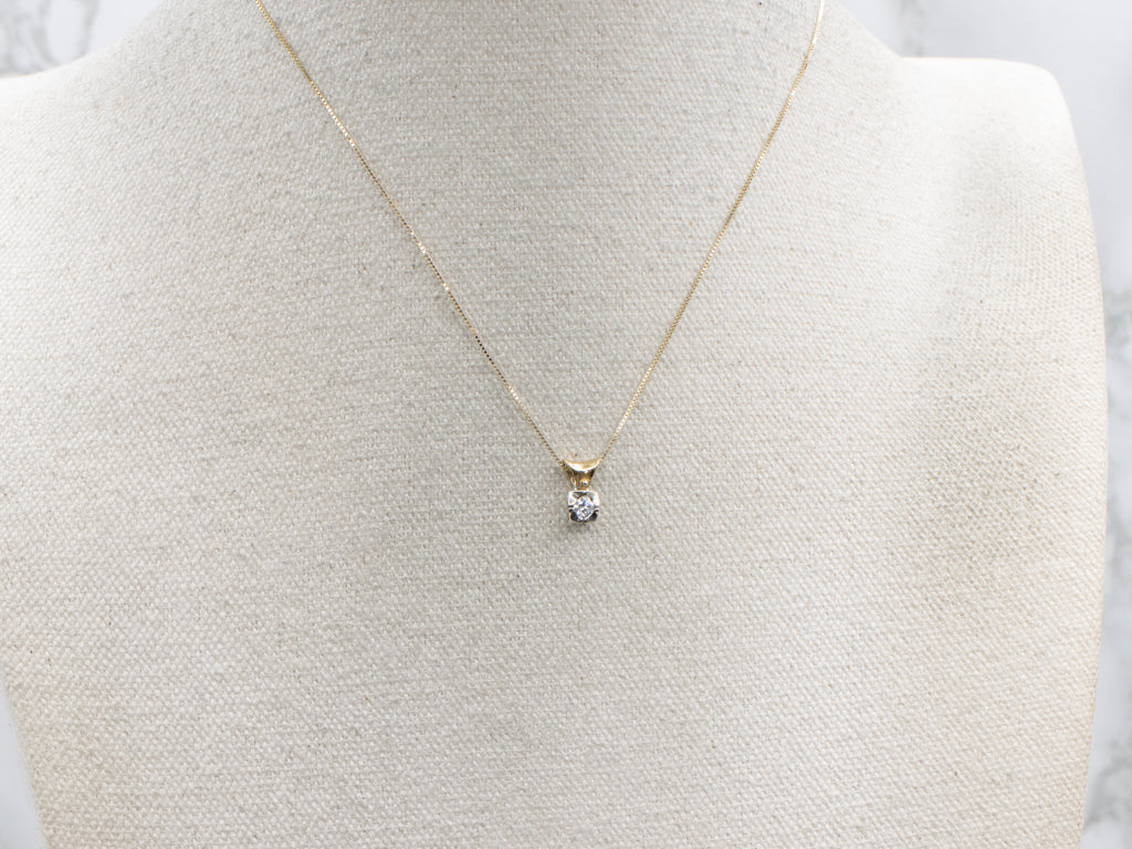 18-Karat Two-Tone Gold Hinged Diamond Pendant