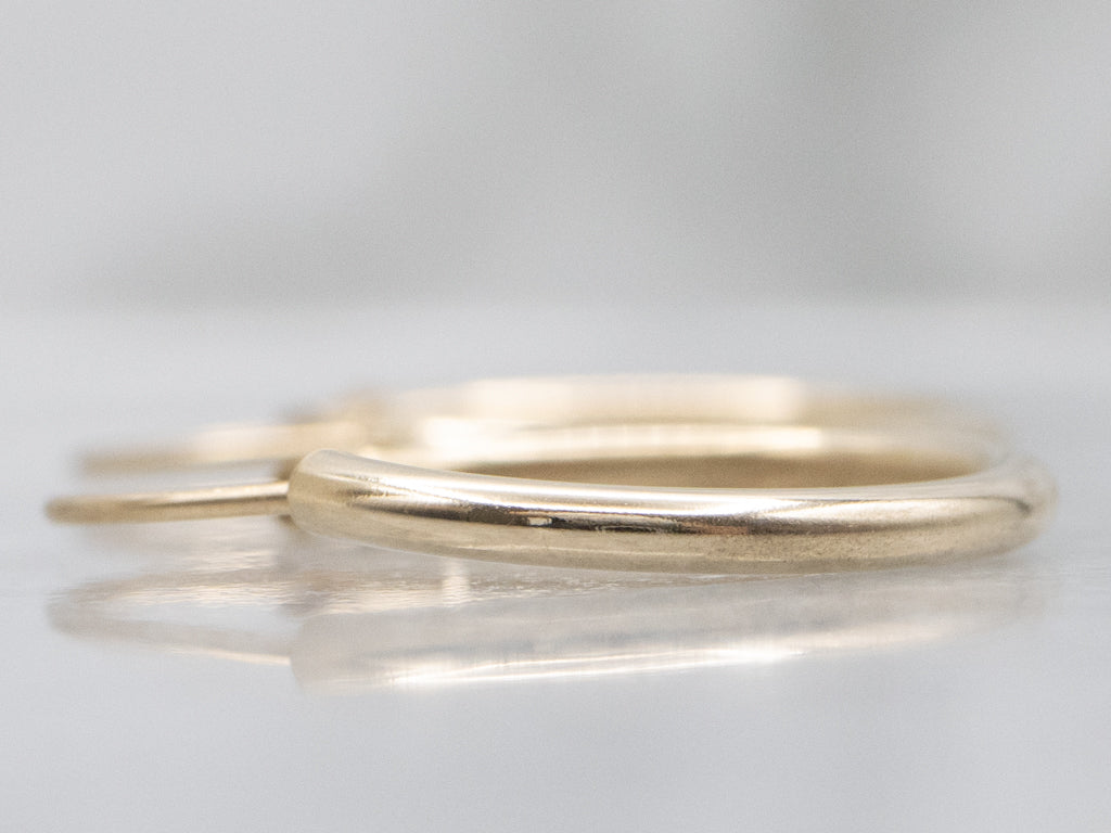 Polished Yellow Gold Tube Hoop Earrings
