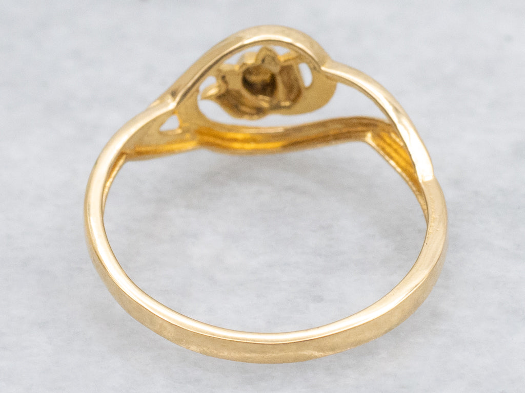 High 22-Karat Yellow Gold Lotus-Blossom Band