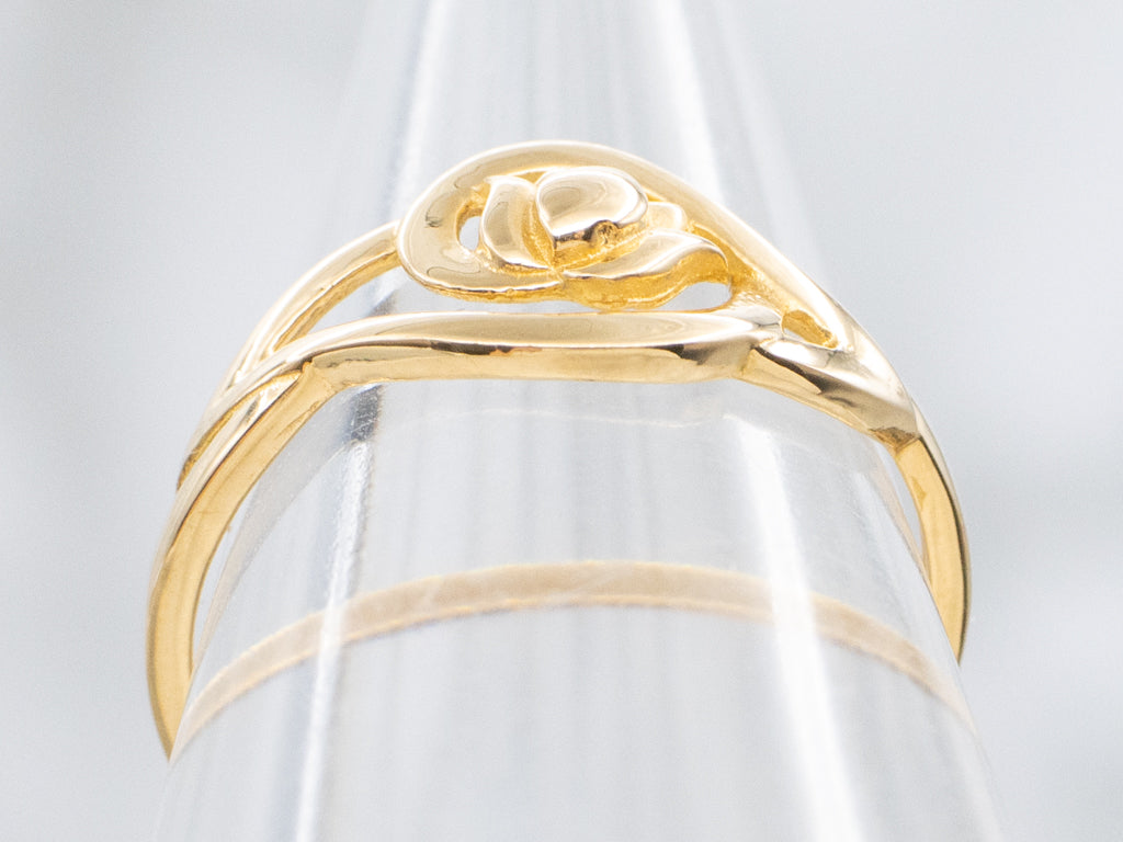 High 22-Karat Yellow Gold Lotus-Blossom Band