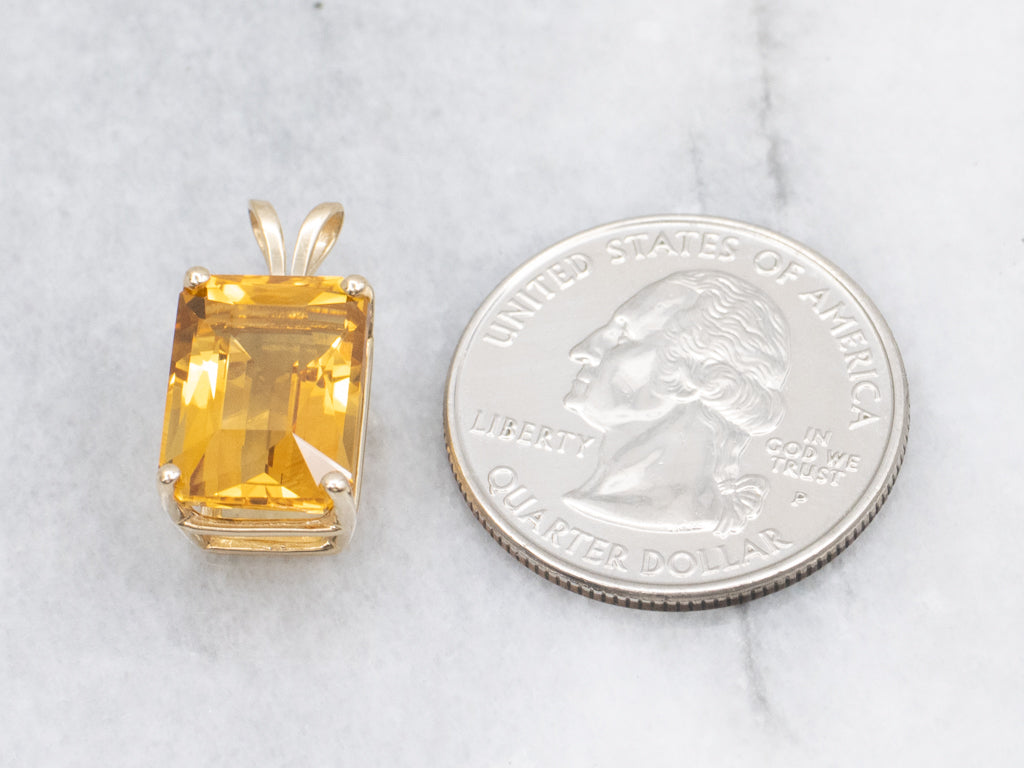 Yellow Gold Citrine Gemstone Pendant
