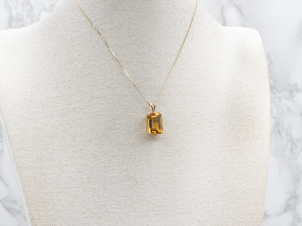 Yellow Gold Citrine Gemstone Pendant