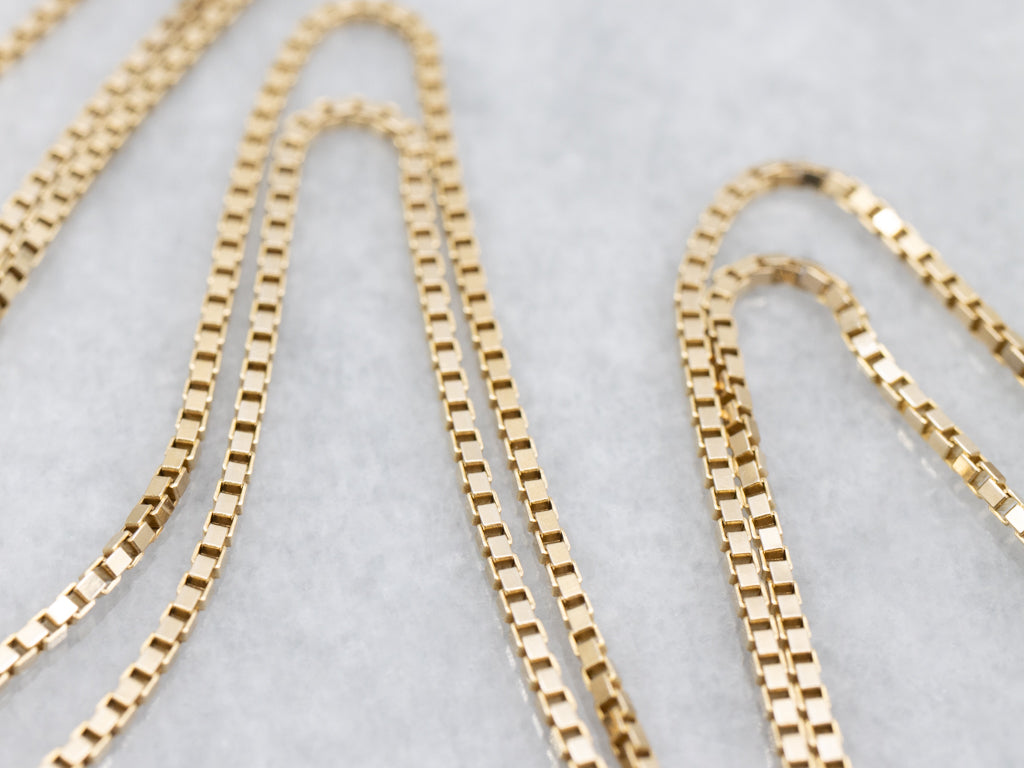 Yellow Gold Italian Box-Link Chain