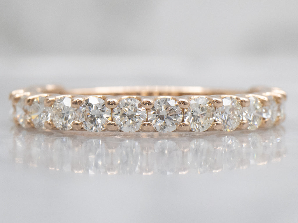 Round Brilliant Rose Gold Diamond Band