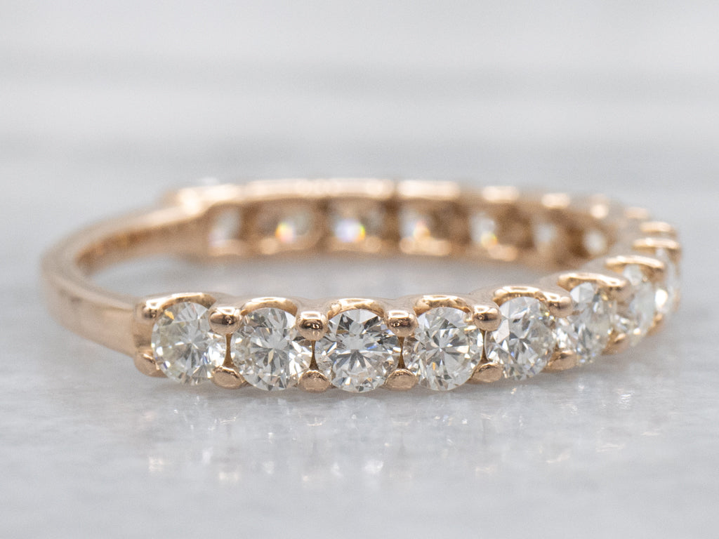 Round Brilliant Rose Gold Diamond Band