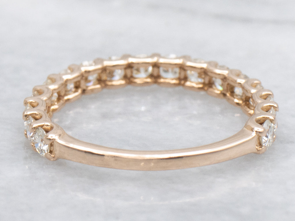 Round Brilliant Rose Gold Diamond Band