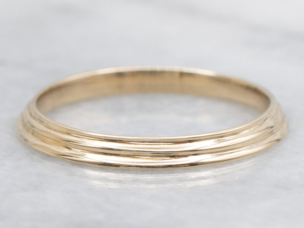 Simple Yellow Gold Step Band