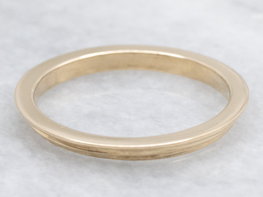 Simple Yellow Gold Step Band