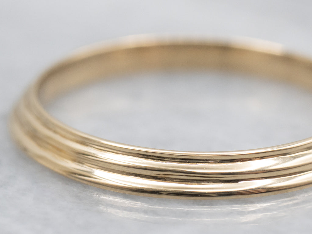 Simple Yellow Gold Step Band