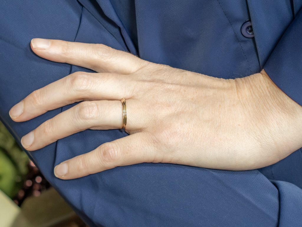 Simple Yellow Gold Step Band