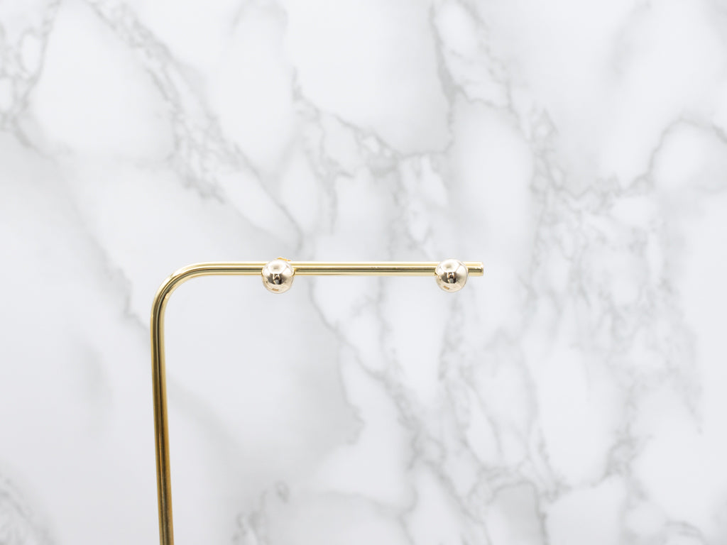 Classic Polished Gold Ball Stud Earrings