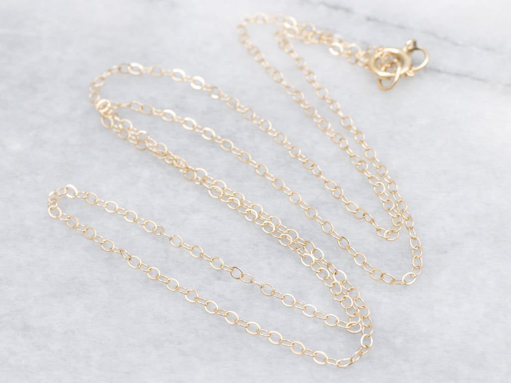 Gold Delicate Oval-Link Cable Chain