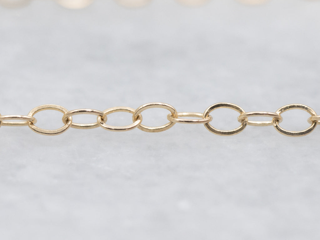 Gold Delicate Oval-Link Cable Chain