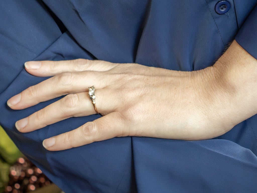 Retro-Era Champagne and Brilliant Diamond Ring