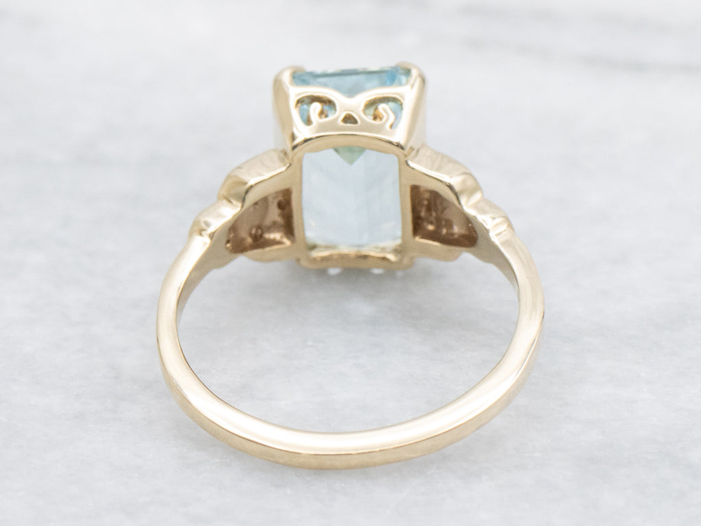 The Clara Aquamarine and Diamond Ring by Elizabeth Henry