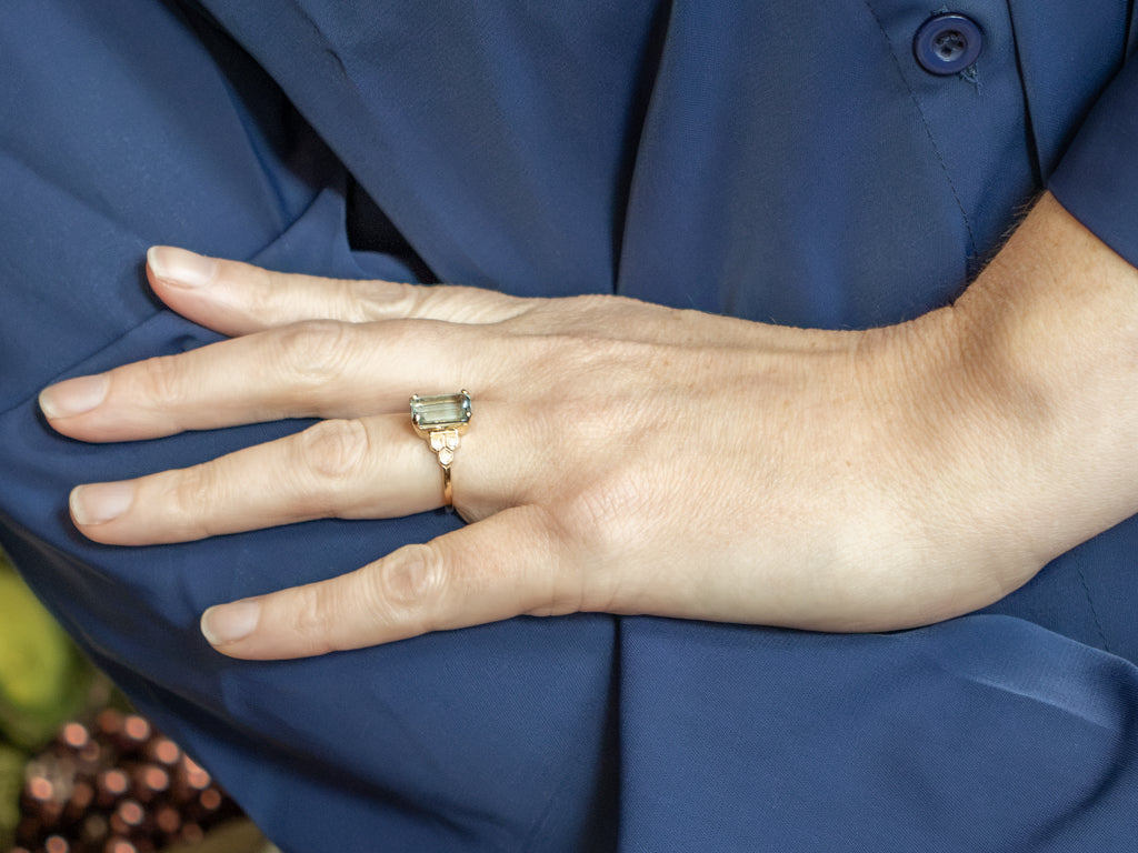 The Clara Aquamarine and Diamond Ring by Elizabeth Henry