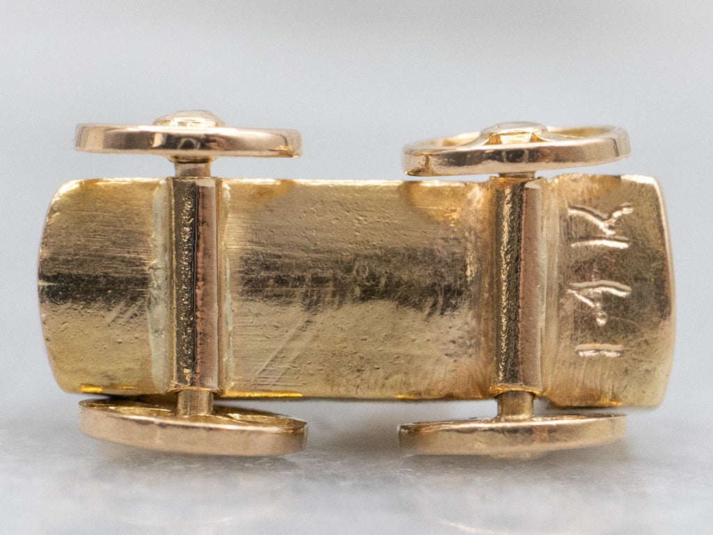 Vintage Gold Locomotive Train Charm