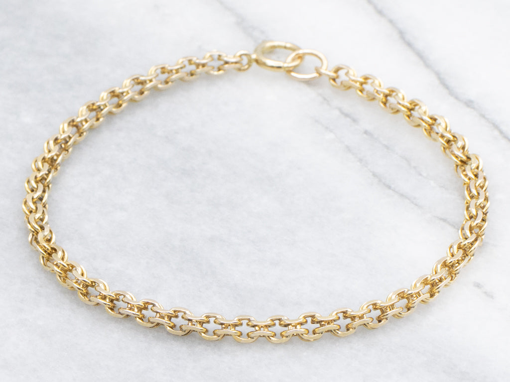 Yellow Gold Double Rolo-Link Bracelet