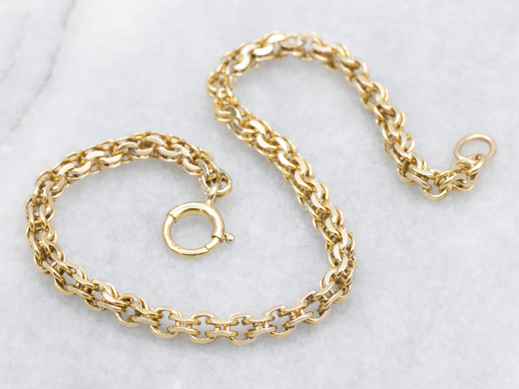 Yellow Gold Double Rolo-Link Bracelet