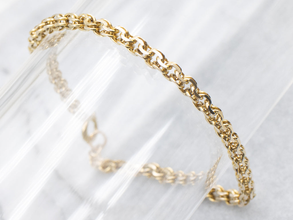 Yellow Gold Double Rolo-Link Bracelet