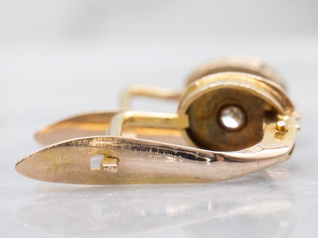Textured Gold Diamond Drop Earrings
