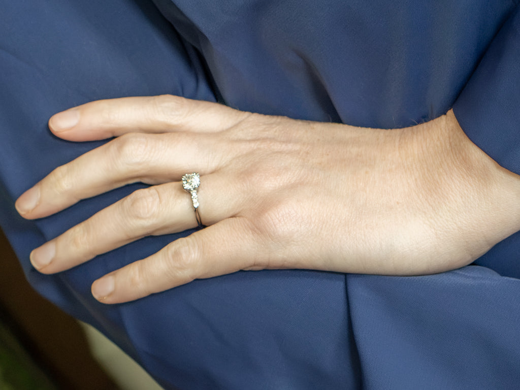 GIA-Certified Old European Cut Diamond and Platinum Engagement Ring