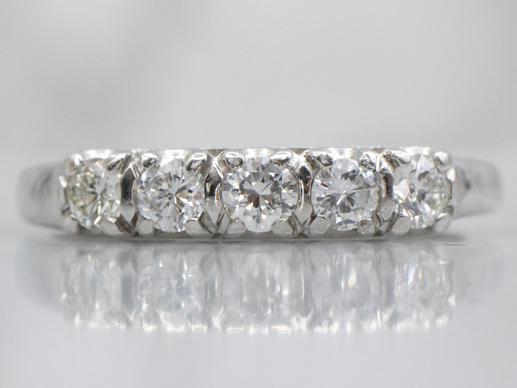 Platinum Five-Diamond Wedding Band