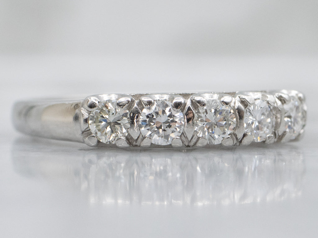 Platinum Five-Diamond Wedding Band