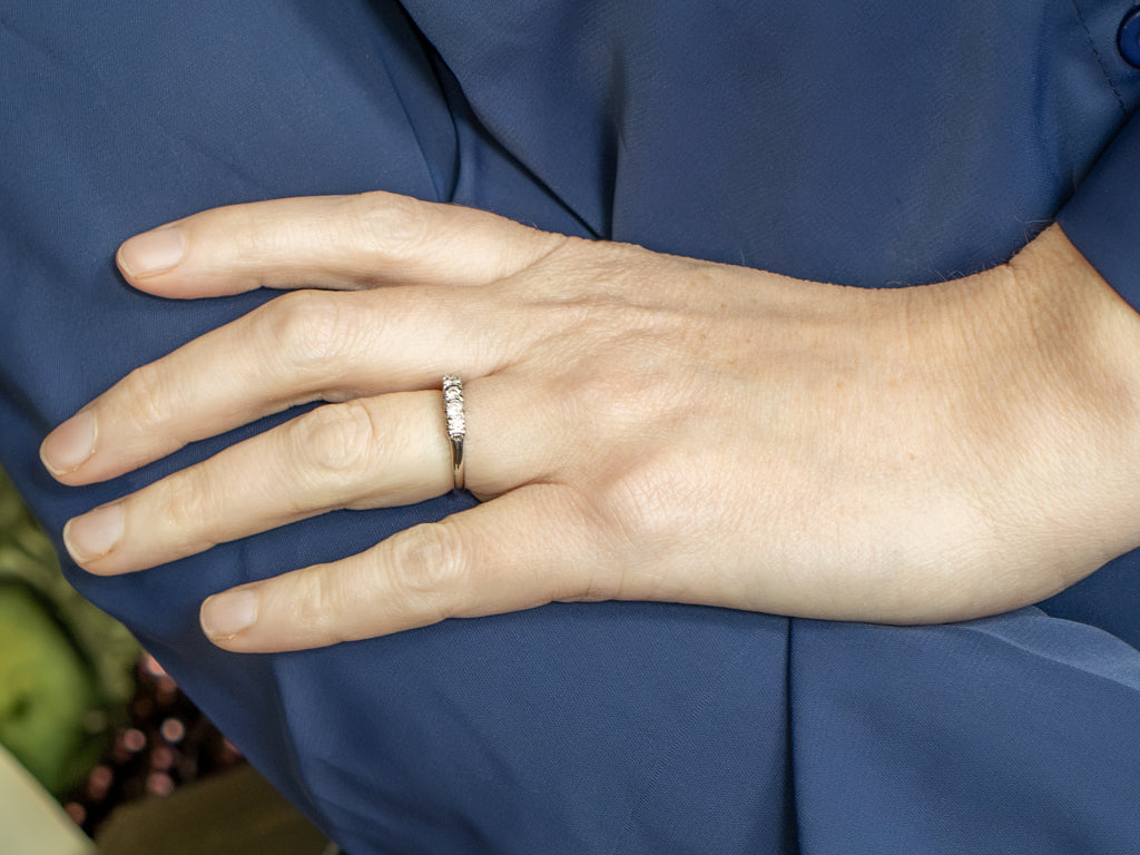 Platinum Five-Diamond Wedding Band