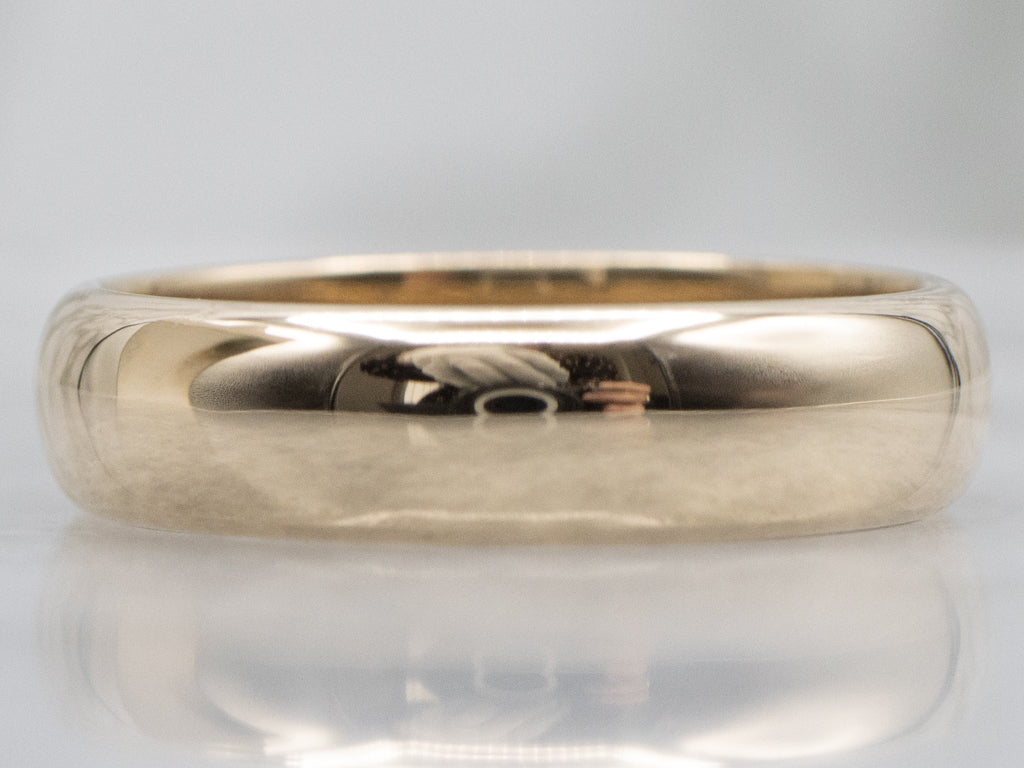Simple Half-Round Yellow Gold Band