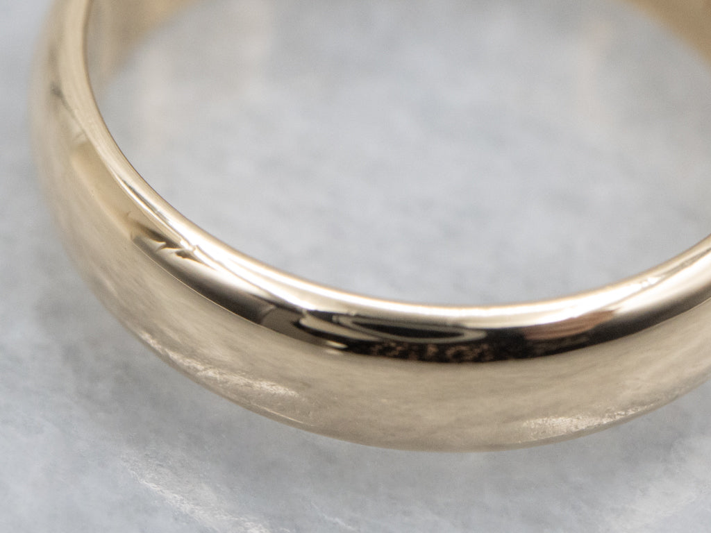 Simple Half-Round Yellow Gold Band