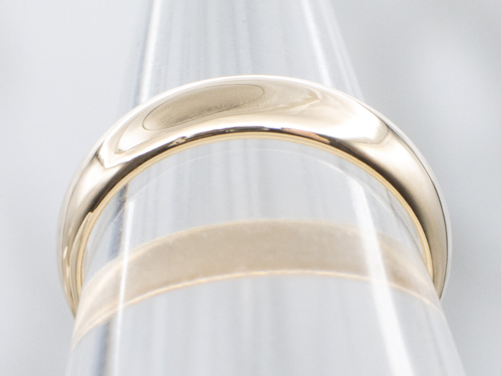 Simple Half-Round Yellow Gold Band
