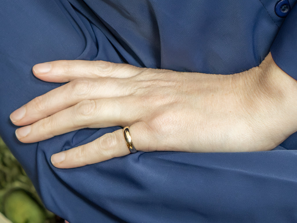 Simple Half-Round Yellow Gold Band