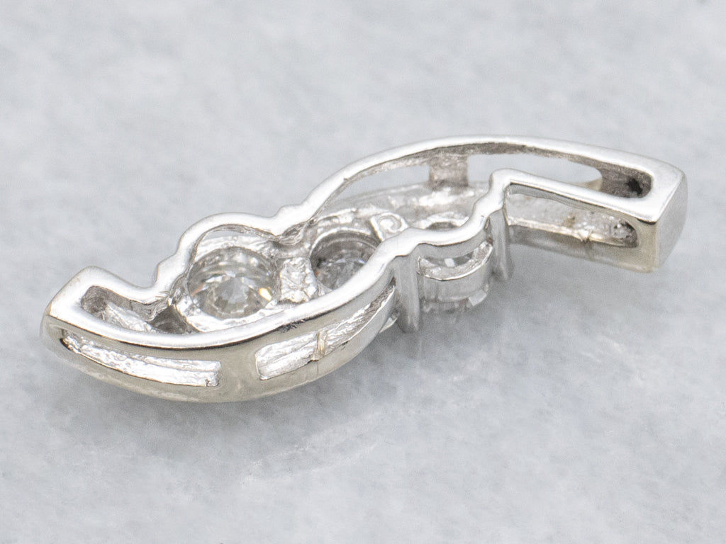 Triple Diamond White Gold Pendant