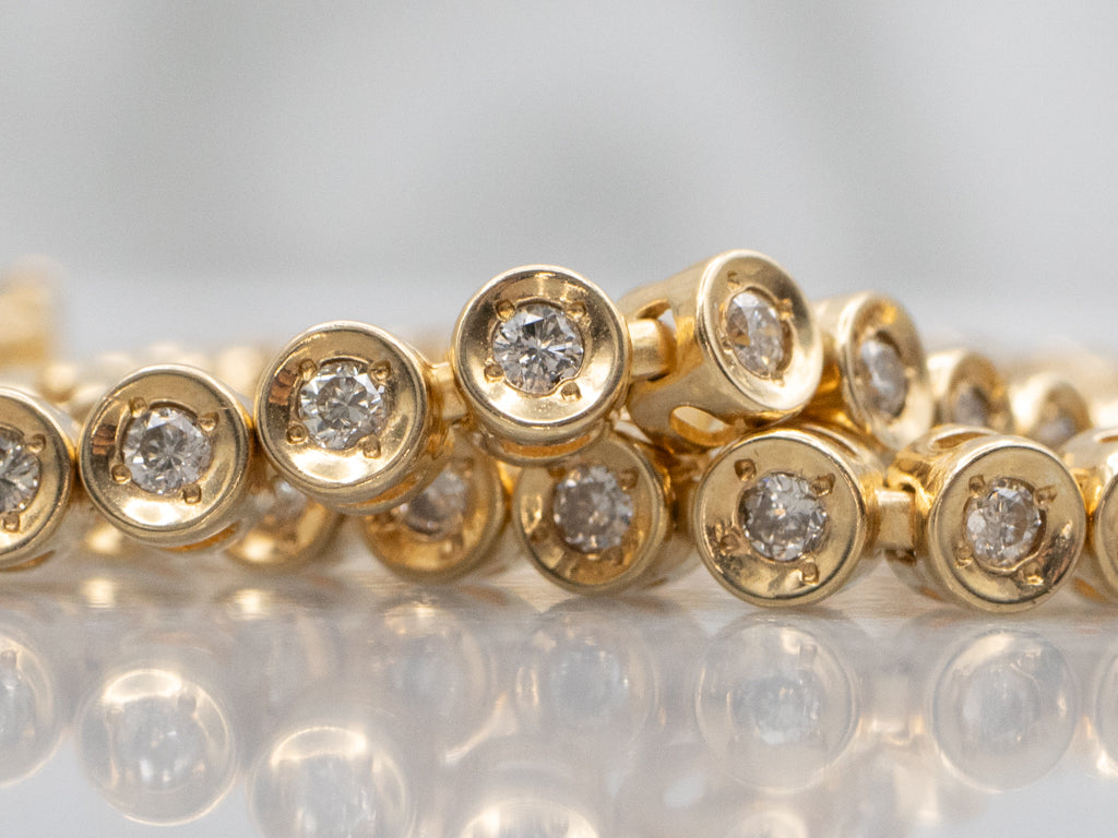 18-Karat Yellow Gold Bezel-Set Diamond Tennis Bracelet