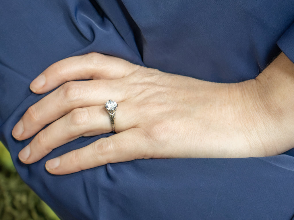 Antique GIA Certified Diamond Platinum Solitaire Engagement Ring