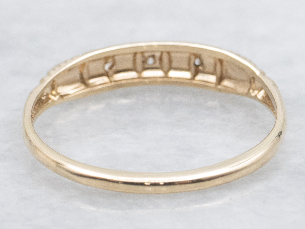 Retro Triple Diamond Wedding Band