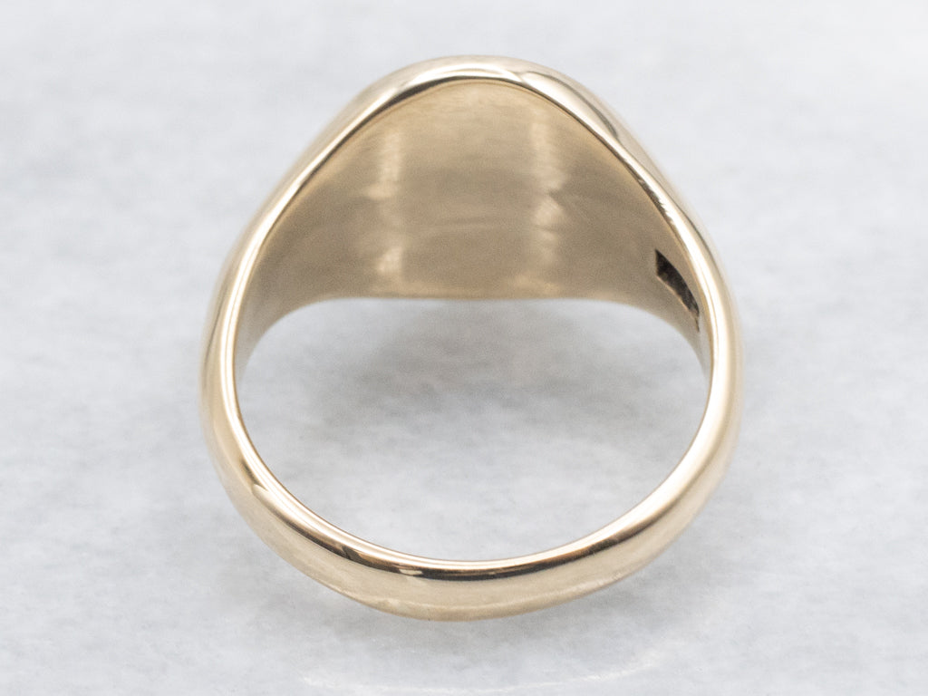 Plain Gold Oval-Top Signet Ring