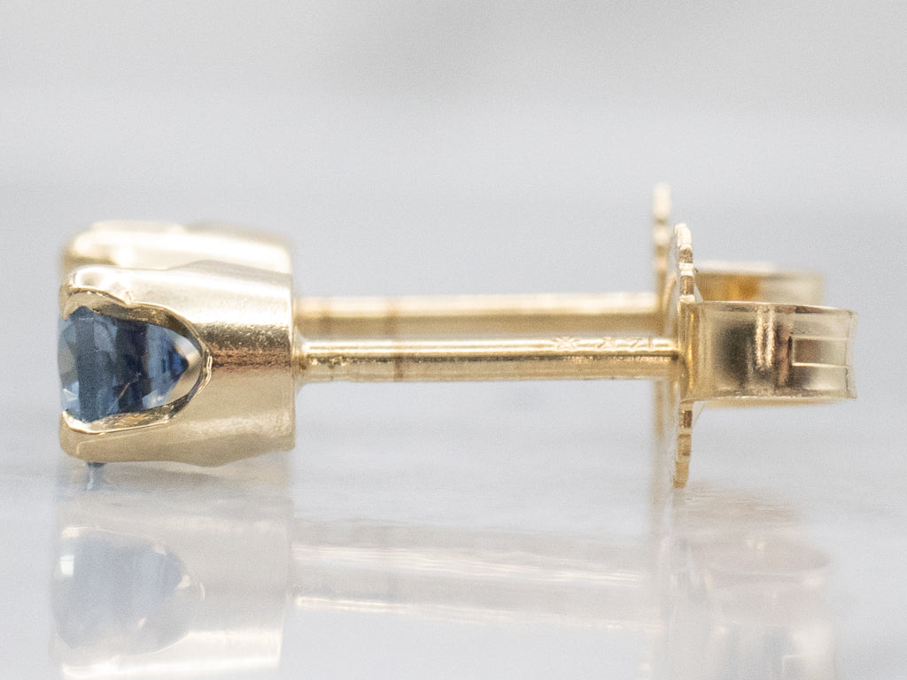 Yellow Gold Sapphire Stud Earrings