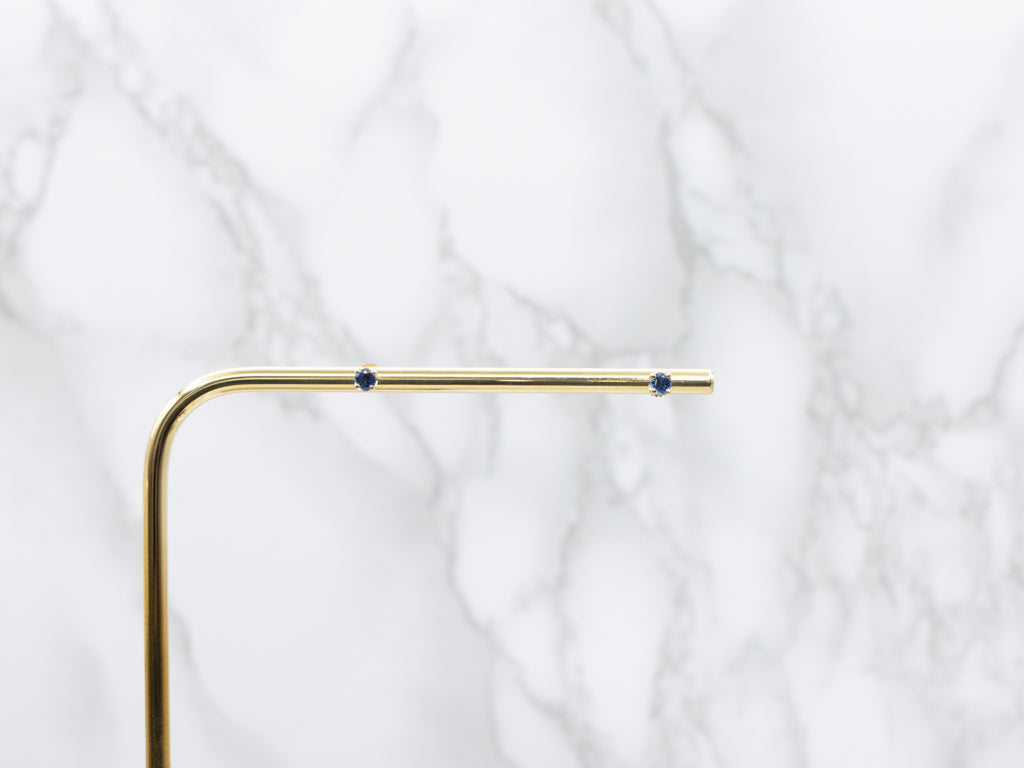Yellow Gold Sapphire Stud Earrings