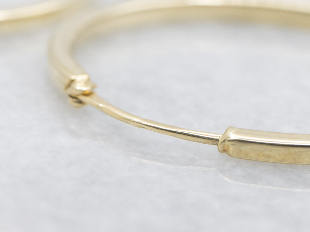 Squared Polished Gold Tube Hoop Earrings