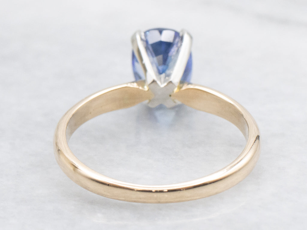 Cushion-Cut Sapphire Solitaire Engagement Ring