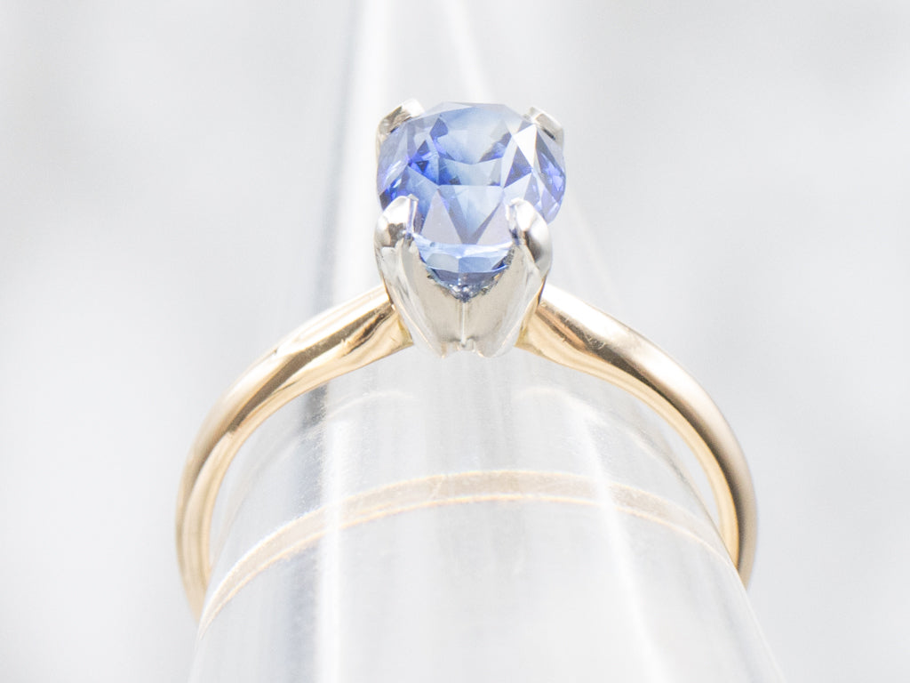 Cushion-Cut Sapphire Solitaire Engagement Ring