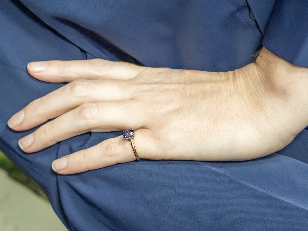 Cushion-Cut Sapphire Solitaire Engagement Ring