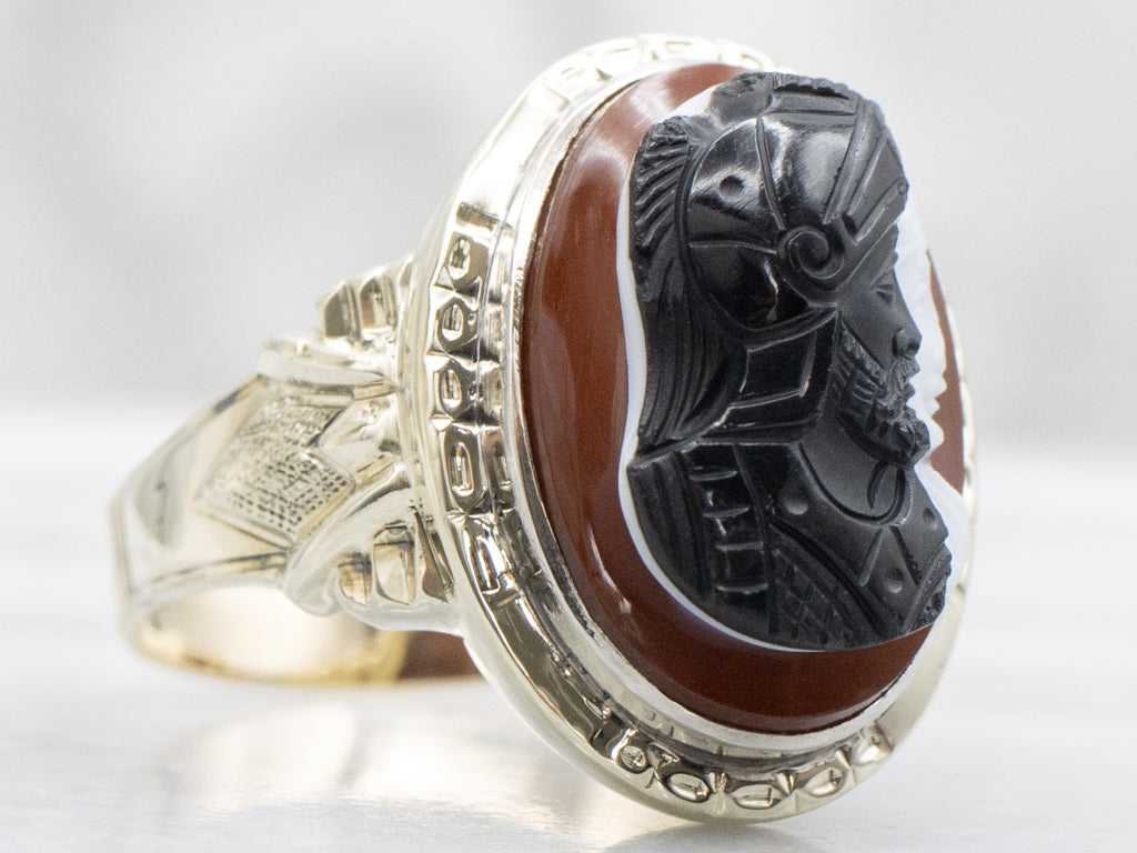 Vintage Sardonyx Cameo Men's Ring
