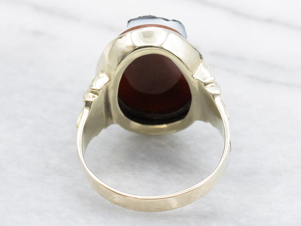 Vintage Sardonyx Cameo Men's Ring