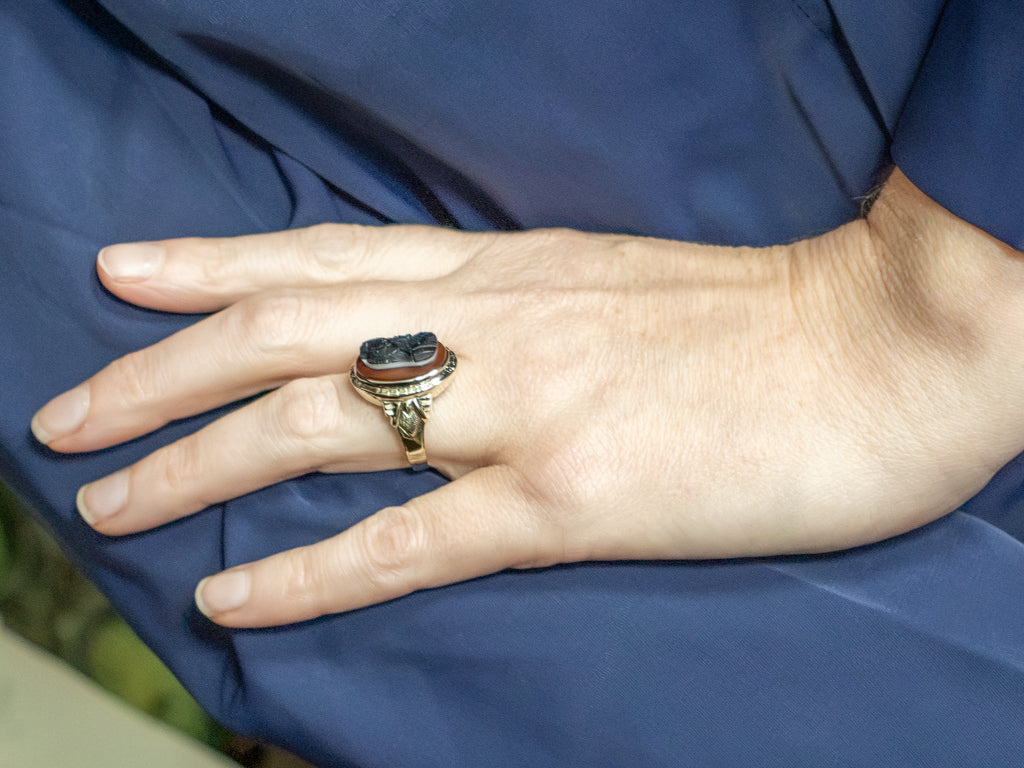 Vintage Sardonyx Cameo Men's Ring