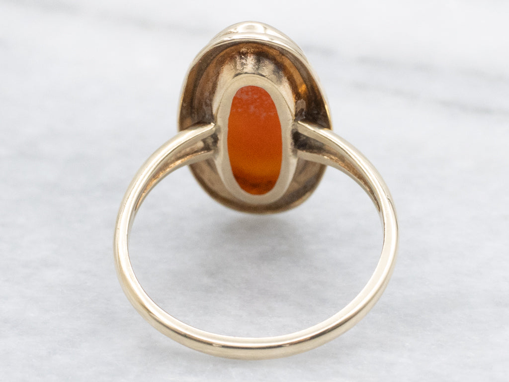 Mid-Century Yellow Gold Cameo Ring