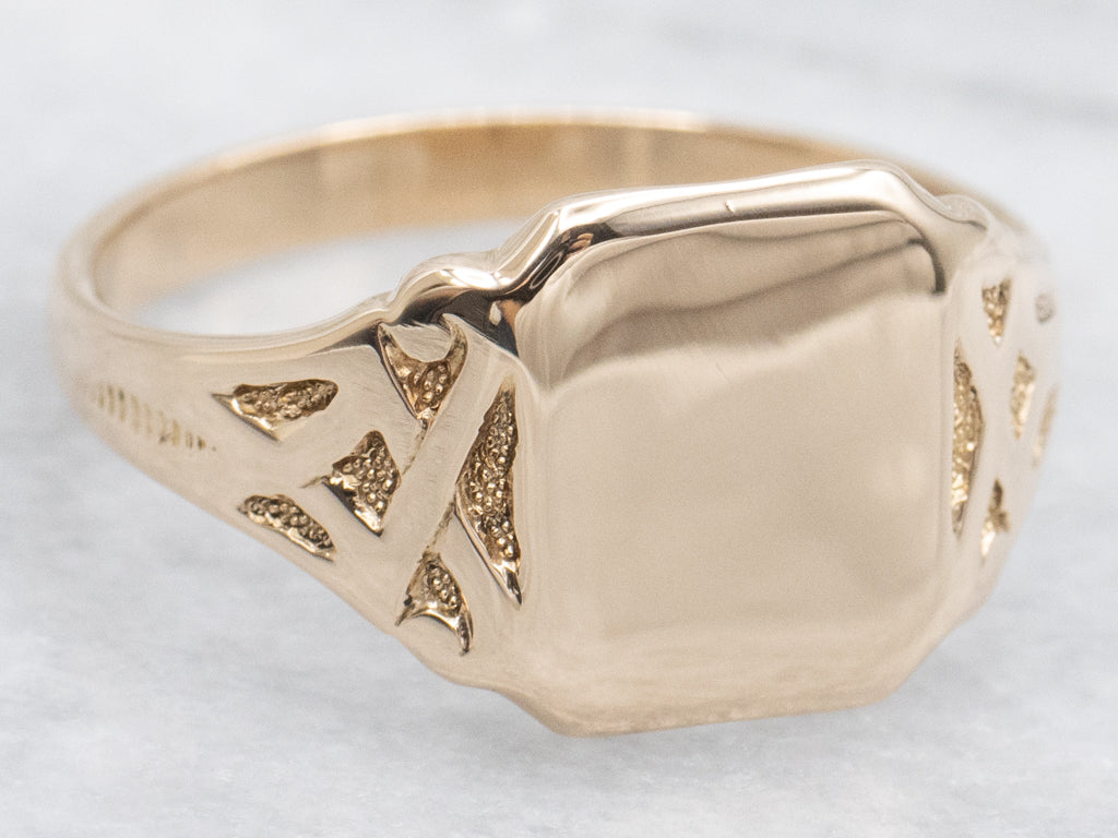 Antique Ostby and Barton Gold Signet Ring
