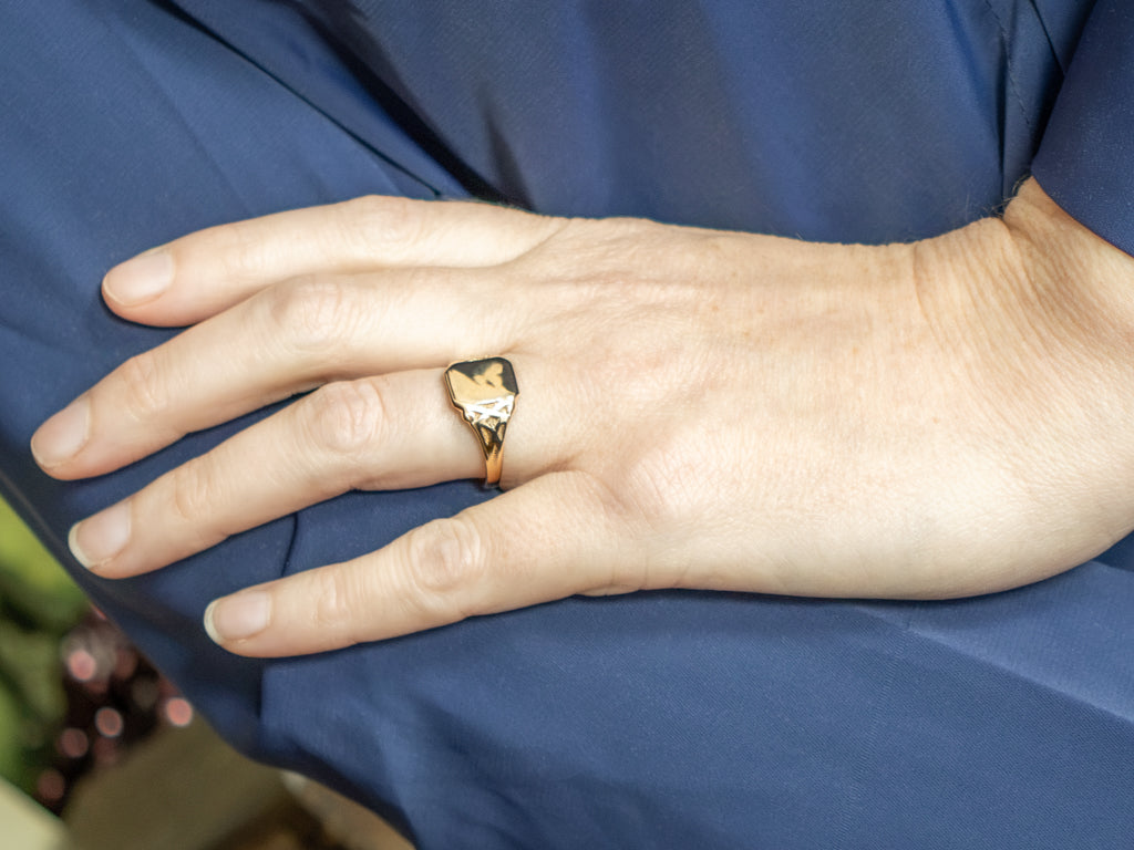 Antique Ostby and Barton Gold Signet Ring